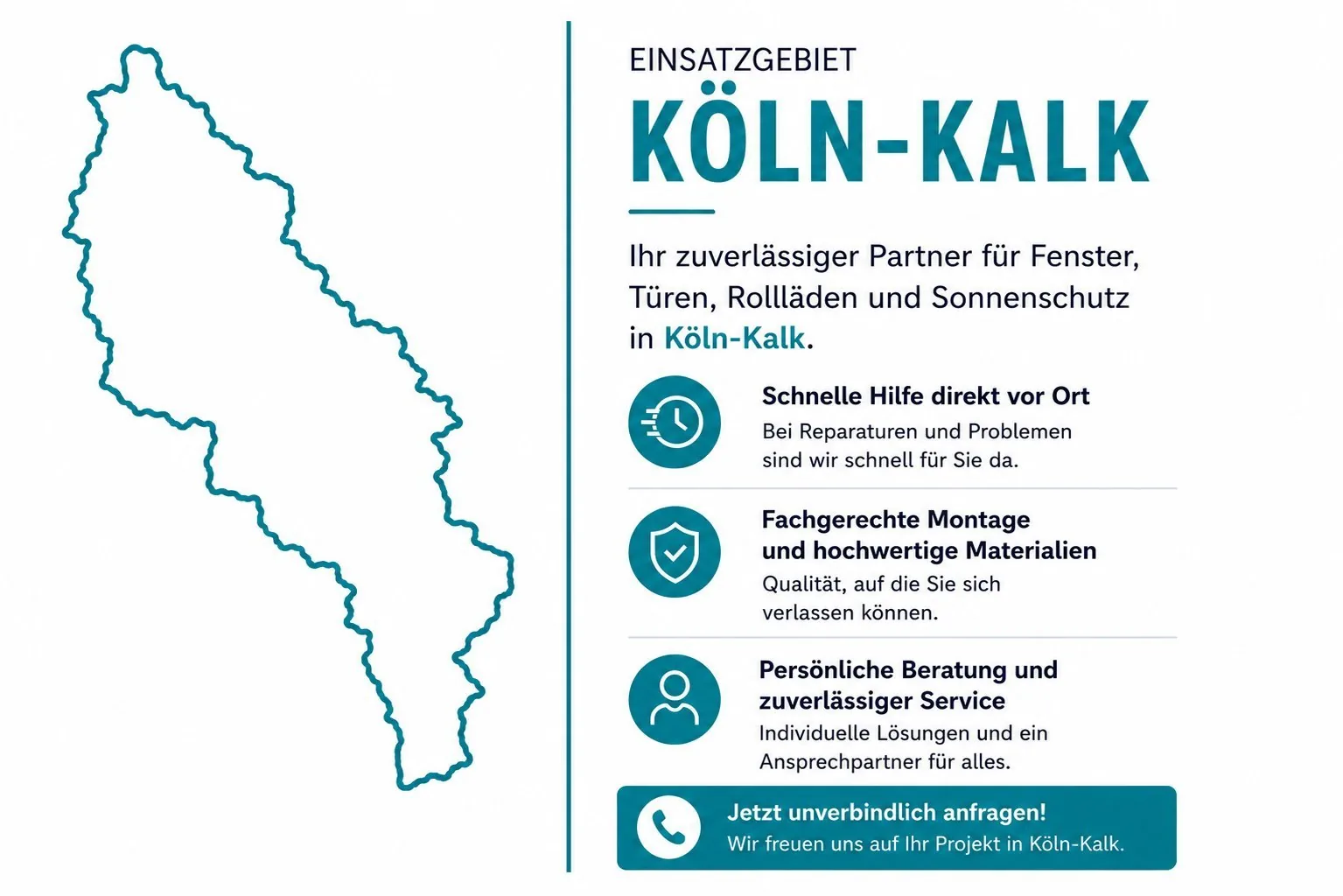 Einsatzgebiet Köln-Kalk Fenstertechnik Kube
