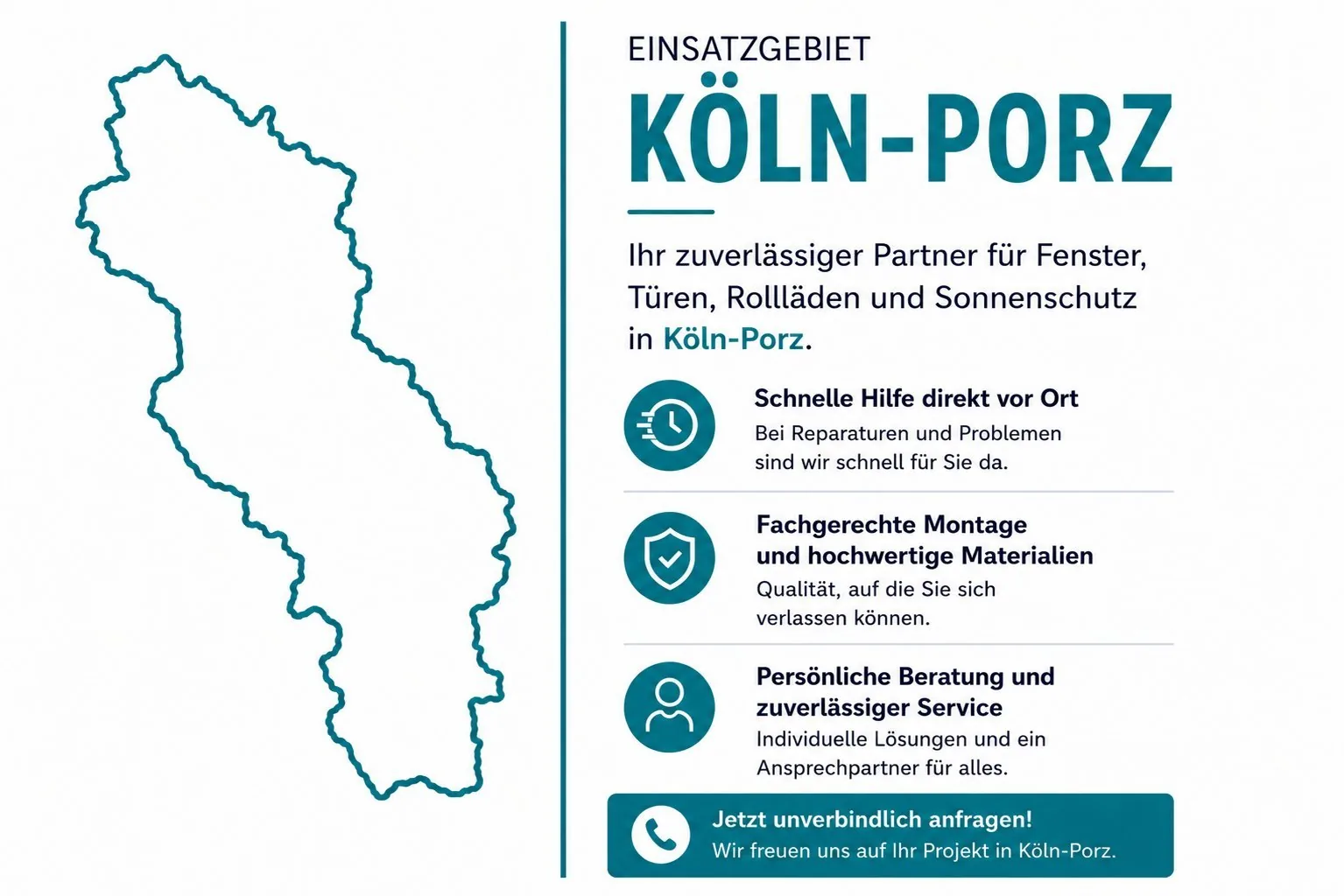 Einsatzgebiet Köln-Porz Fenstertechnik Kube